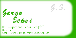 gergo sepsi business card